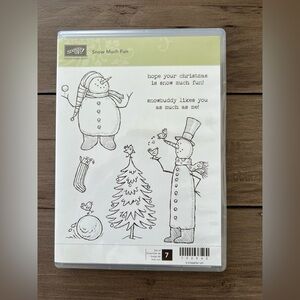 Stampin’ Up! Christmas Theme Snow Much Fun Set of 7 New in Box Stamps New